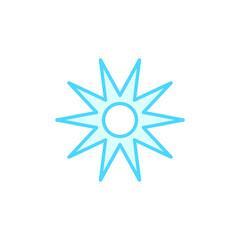 Illustration Vector graphic of sun icon. Fit for sunshine, sunlight, sunny, sunrise etc.