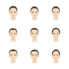 顔型　イラストセット