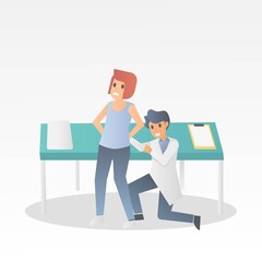 Back pain,Diagnosis and treatment by specialist doctor,Chiropractor. Spine disease diagnosis problems and treatment pain. Chiropractors and back of patient,Health care and pain concept,vector.