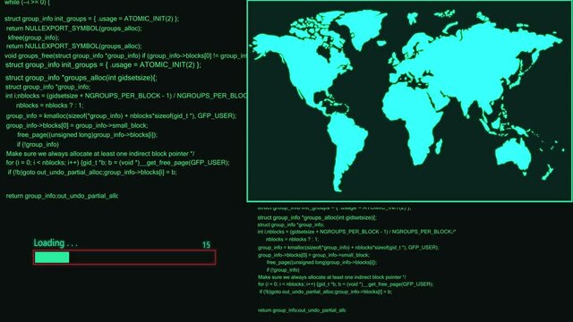 Computer Code. Programming. Coding And Downloading Data. Hacker Concept
