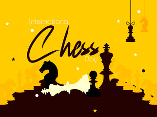 International Chess Day. Banner and poster for social media and print media.