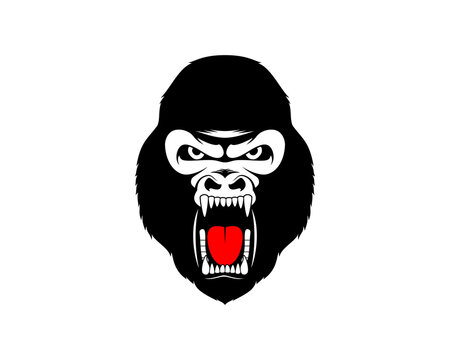 Gorilla roar vector illustration logo