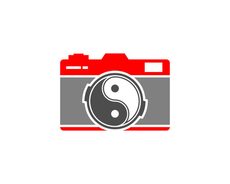 Yin and yang symbol in the camera logo