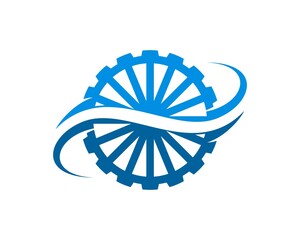 Water mill with abstract swoosh inside © DitaTiara