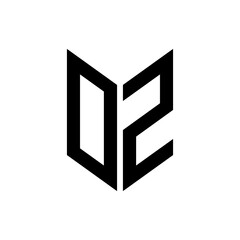 initial letters monogram logo black OZ