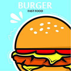 Burger logo design template. Fast Food logo icon.