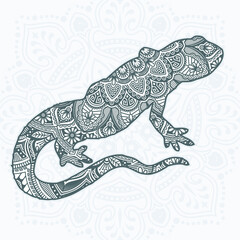 Reptile Mandala. Vintage decorative elements. Oriental pattern, vector illustration.