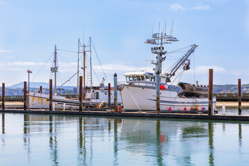 Commercial fishing boats in the harbor
