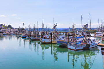 Fototapeta na wymiar Commercial fishing boats in the harbor