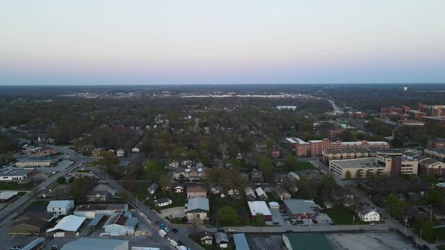 Aerial Flight Above Midwest, America Landscape in Missouri