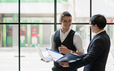 Group of team Creative Business People Planning Marketing Strategy Analysis Office. Freelance Team Meeting and Training in Corporate. Co working Space, Creative and Freelance team Concept.