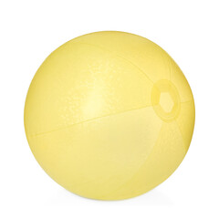 Inflatable yellow beach ball isolated on white