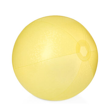 Inflatable Yellow Beach Ball Isolated On White