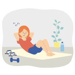 運動をする女性のイラスト