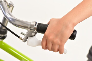 自転車のブレーキを掛ける瞬間