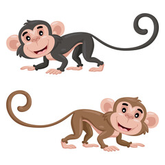 Cute monkeys cartoon