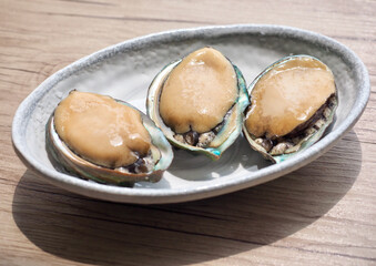 신선한 해산물 전복, 요리재료 