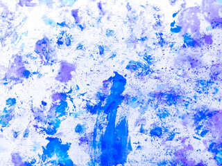 Blue Watercolor Pattern. Cobalt Abstract Water. Texture Background. Set Paste. Paint Shape. Design Paper. Art Brush. Splash Shape. Grunge Poster