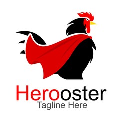 hero rooster logo design concept 