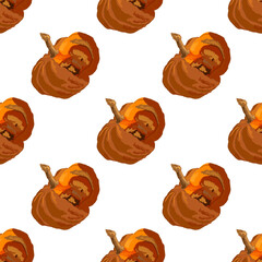 Pattern from the drawing of juicy orange pumpkins. Autumn harvest. Halloween. Drawing for clothes