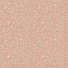 Hand drawn bakery seamless pattern background. Perfect for scrapbooking, textile and prints. Hand drawn illustration for decor and design.