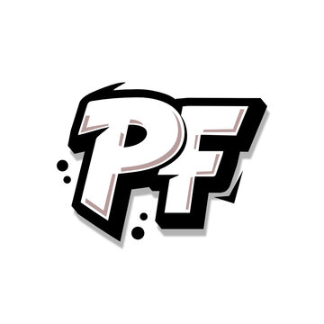 Simple Initial Logo Lettering Cartoon Grafity Black and White PF

