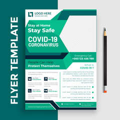 covid-19 coronavirus virtual conference flyer design template 