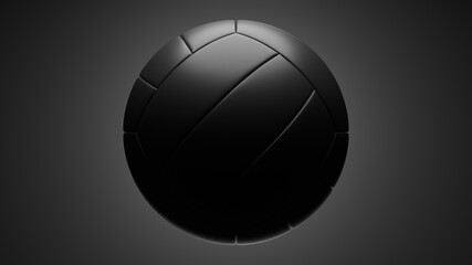 Black volleyball isolated on gray background.
3d illustration for background.
