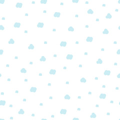 childrens seamless pattern of clouds on a white background. Vector illustration