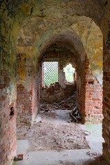 interior of the destroyed Orthodox church