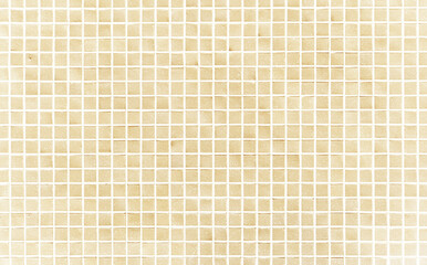 Champagne beige mosaic tile texture background. Ceramic tiles on a wall.