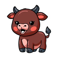 Obraz na płótnie Canvas Cute happy baby buffalo cartoon