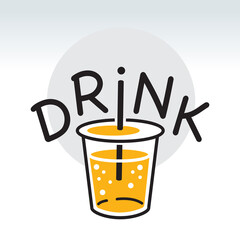 simple fresh drink logo for business food and drink. illustration vector
