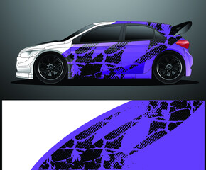 Naklejka premium Rally car decal graphic wrap vector, abstract background