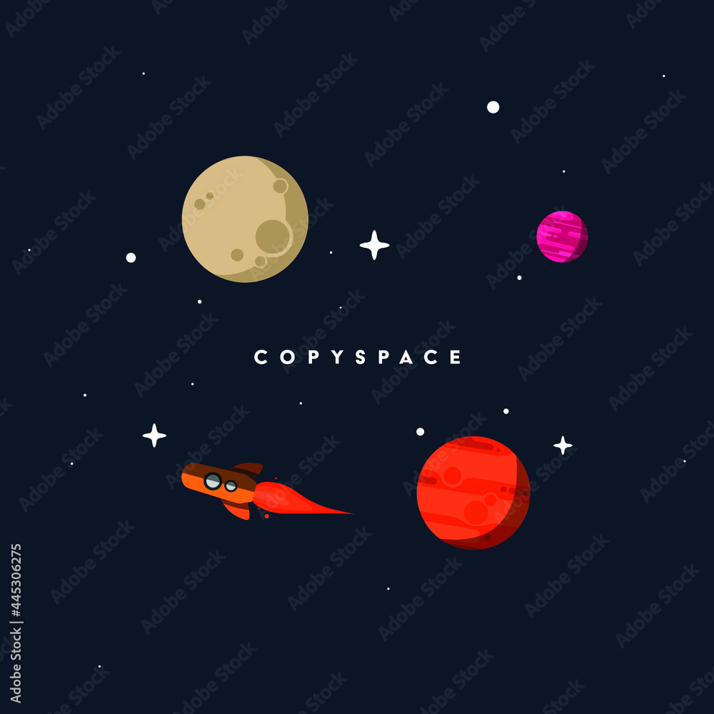 Poster modern background illustration for copy space. outer space illustration arranged in such a way for c