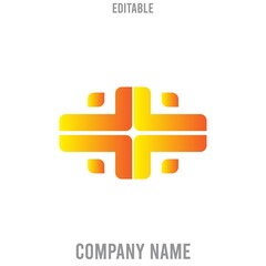 re-editable geometric abstract logo with various colors.