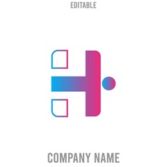 re-editable geometric abstract logo with various colors.