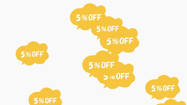 嬉しい5%OFFのポップ素材「黄色」