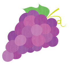 Cute hand-drawn grape vector art 手描き風のかわいいブドウ