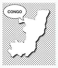 Pop art map of congo