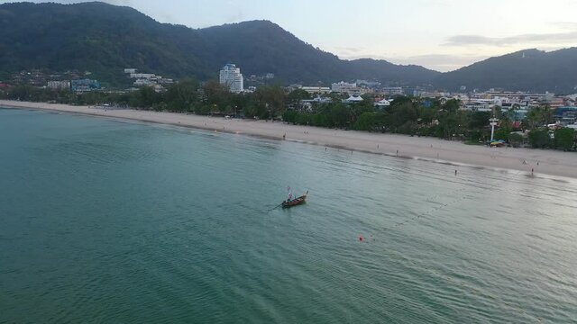Boat In Patong Bay Beach Thailand