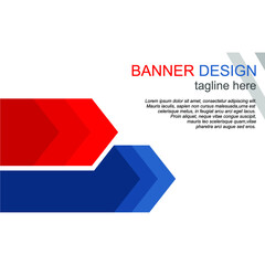 red and blue arrow banner design image