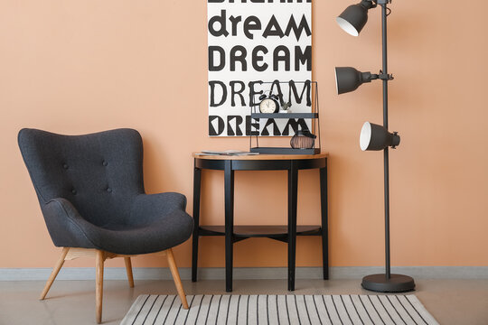 Interior of stylish living room