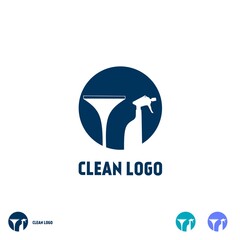 Clean logo design concept vector,wiper and sprayer in circle logo