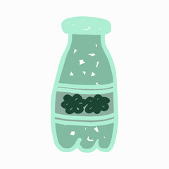 A bottle of juice. Drinks in the fridge concept