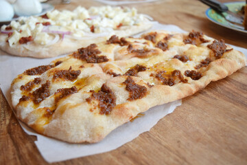 white pizza with nduja