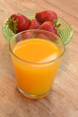strawberries and orange juice