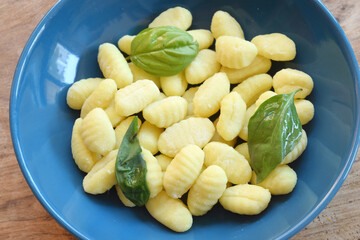 potato gnocchi with fresh basil