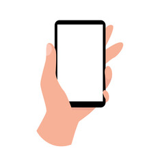 Hand holding the phone - vector mockup.