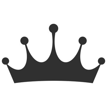 symbols of a dark silhouette of a crown on a white background